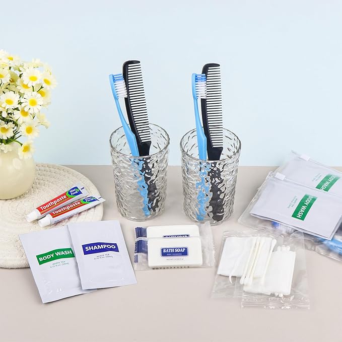 Pack of 50 Basic Toiletry Kits, Hygiene Kit Bulk, Individually Packed, Homeless Care Package Supplies Travel Size Toiletry Kit for Men Women Charity Reusable Toiletry Bag