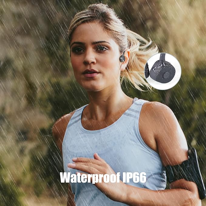 Bone Conduction Headphones - Bluetooth 5.2 Open Ear Headphones IP67 Waterproof Sport Earphones with Noise-Cancelling Mic - Wireless Bone Conducting Headset for Running Hiking Cycling