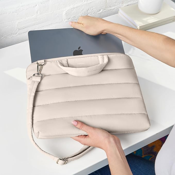 Vandel 15-16 inch Laptop Carrying Case Sleeve with Strap, Shoulder Bag with Handle, 16 in Laptop Bag for Women, MacBook Air 15 Inch Carrying Case, MacBook Pro 16, 15.6 in HP, Dell Lap top Messenger