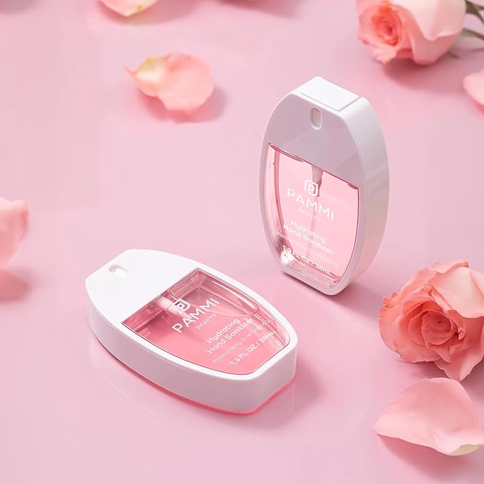 PAMMI Hand Sanitizer Spray Travel Size - Mini Scented Hand Sanitizer Spray Quicky Dry, Pocket Scented Hand Saniztier - 600-Sprays (3 Pack (Guava,Lavender, Rose))