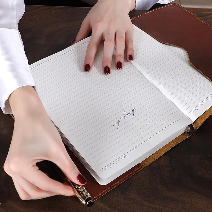 Tan B5 Journal Cover for Field Notes - 7.5x10 in XL Leather Notebook Cover Planner Cover, Refillable Leather Journal Cover, Composition Notebook Cover & Handmade Diary Cover for Travel