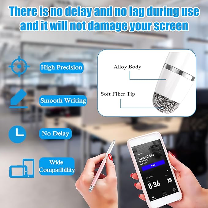 3PCS Stylus Pens for Touch Screens,Stylus Pen for iPhone/iPad/Tablet Android/Microsoft/Surface,Compatible with Touch Screens(Purple/Pink/Blue)