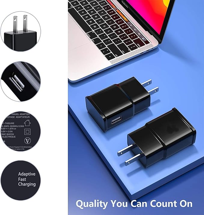 6-Pack Type C Charger Fast Charging Block, Android Phone Rapid USB Wall Charger Compatible with Samsung Galaxy S21/S20/S10/S10e/S10 Plus/S9/S9 Plus/S8/S8 Plus/S7/S6/Note 10/Note 9/Note 8,LG,HTC iPhone