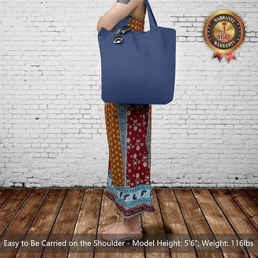 TOPDesign 3-Pack Super Strong Large 12oz Cotton Canvas Tote Bags, Reusable Grocery Shopping Cloth Bags, Fashionable Two-Tone Totes for Crafts, DIY Your Creative Designs