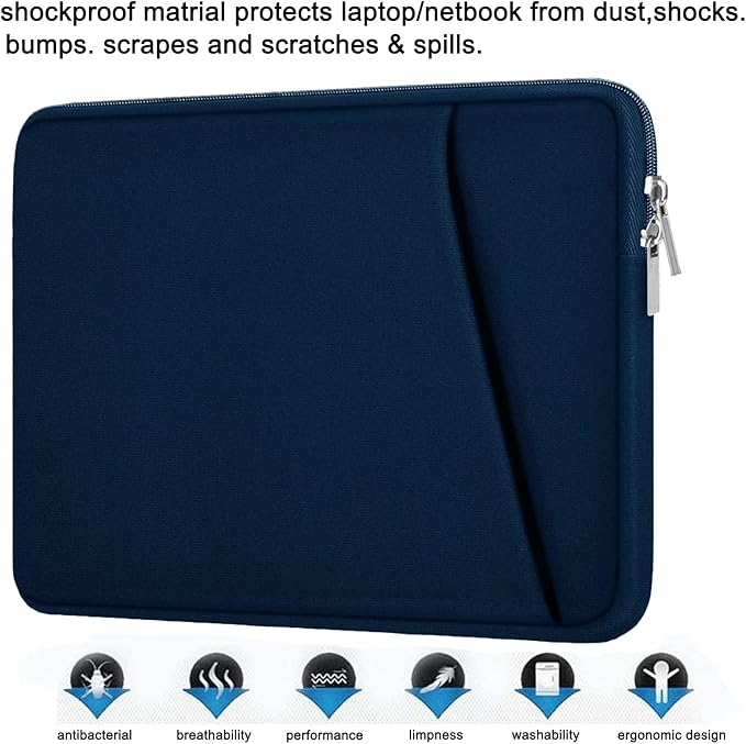 Laptop Case Sleeve 14 inch, Durable Carrying Bag Shockproof Protective Case Cover, Handbags Briefcase Laptop Bag Compatible with 14" MacBook Air/Pro HP Asus Lenovo Notebook Computer, DarkBlue