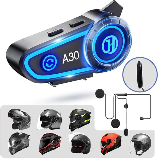 Motorcycle Helmet Speakers Helmet Bluetooth Headset Headphone Automatic Answer Music Control,120 Hours Playing time High Sound Quality System Ultra Thin Cycling/Skiing/Riding 1200 mAh Battery