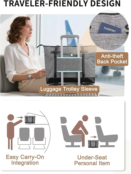 RAVUO Laptop Tote Bag for Women, Water Resistant 15.6 Inch Computer Handbag Purse Teacher Bag With Portable Small Pouch