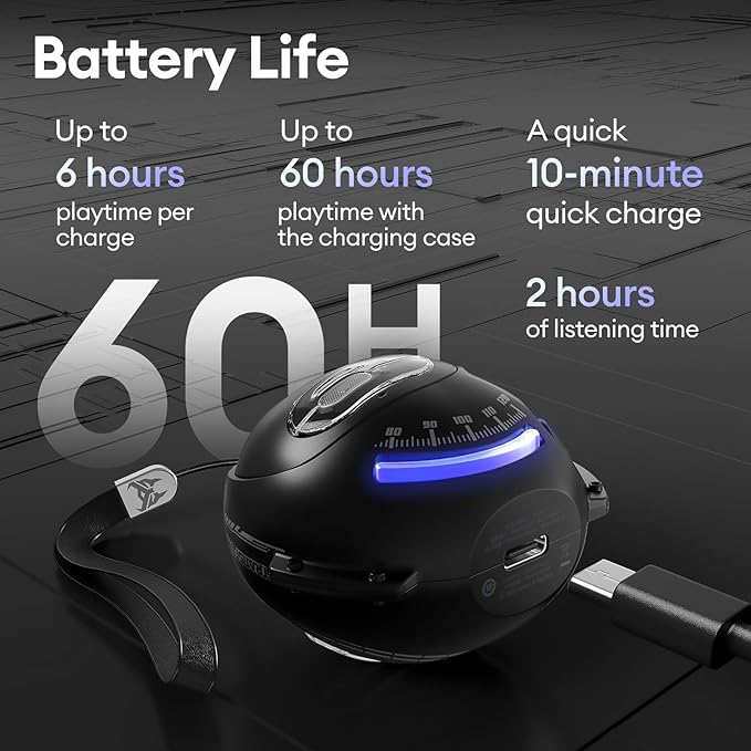 TRANSFORMERS Open Ear Earbuds with Ear Hooks,Open Ear Headphone True Wireless Earbuds Over Ear Headphones Bluetooth 5.4 60H Play,IPX5 Waterproof for Work Fitness Running Yoga Gym, Black-Optimus Prime