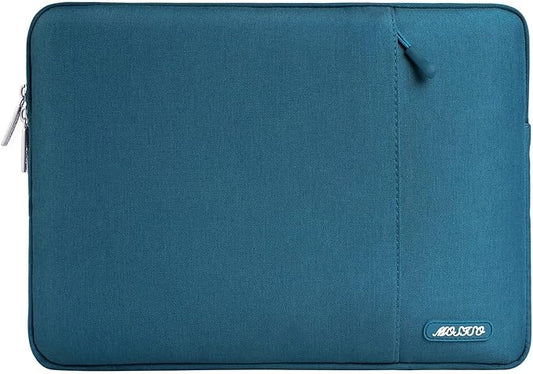 MOSISO Laptop Case 12.3 inch, 11.6-12.3 inch Laptop Sleeve Compatible with MacBook Air 11.6, Acer HP Dell Lenovo Samsung, Surface Pro, Polyester Vertical Computer Sleeve Bag with Pocket, Deep Teal