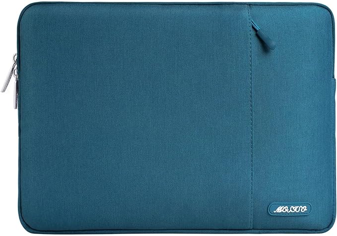 MOSISO Laptop Case 15 inch, 15 inch Laptop Sleeve Compatible with MacBook Air 15 M4 A3241 M3 A3114 M2 A2941 2025 2024 2023,Dell XPS 15,Polyester Vertical Computer Sleeve Bag with Pocket, Deep Teal
