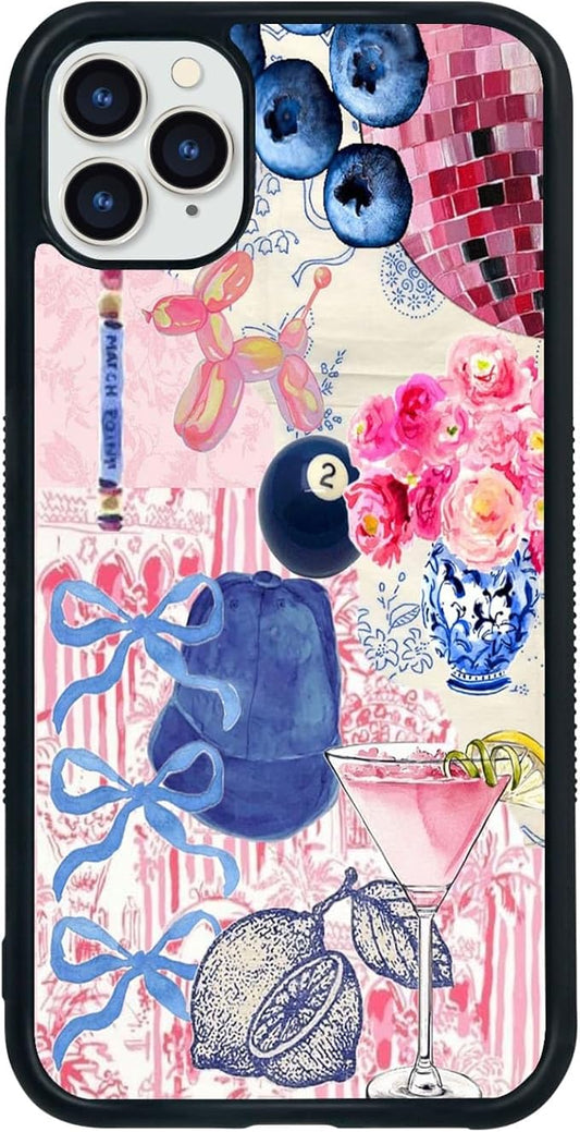 Aesthetic Collage Shockproof Protective Trendy Preppy Phone Case for iPhone 11 Pro Max Cute Flower Bow Cover
