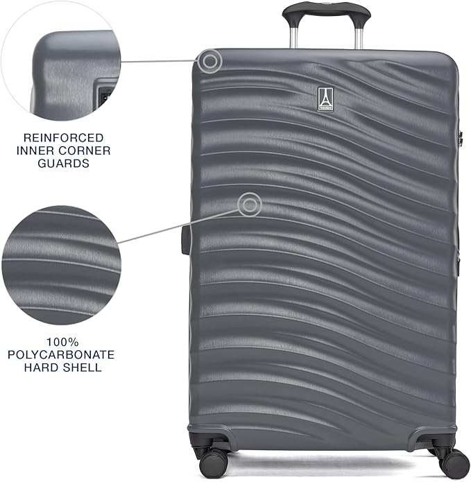 Travelpro Maxlite Air V2 Hardside Expandable Luggage, 8 Spinner Wheels, Lightweight Hard Shell, TSA lock, Shadow Grey, 2-Piece Set (21/28)
