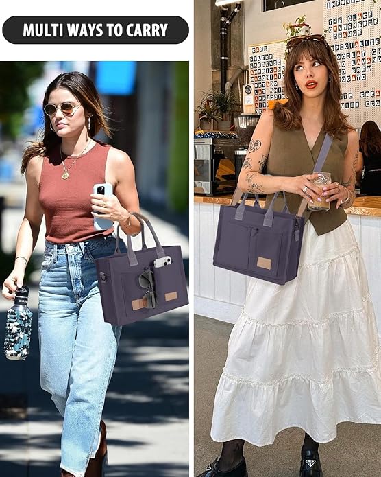 Tote Bags for Women Canvas Tote Purse Crossbody with Pockets Top Handle Shoulder Satchel Bag for Women