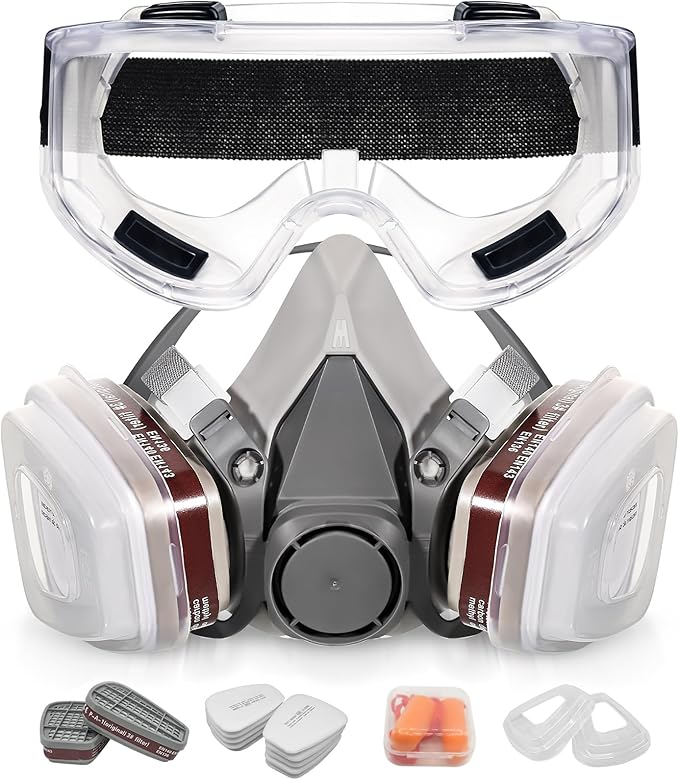 Reusable Respirator Mask - Respirator Mask with Filters, Dust Mask for Spray Paint Chemicals Epoxy Resin