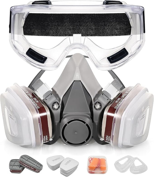 Reusable Respirator Mask - Respirator Mask with Filters, Dust Mask for Spray Paint Chemicals Epoxy Resin