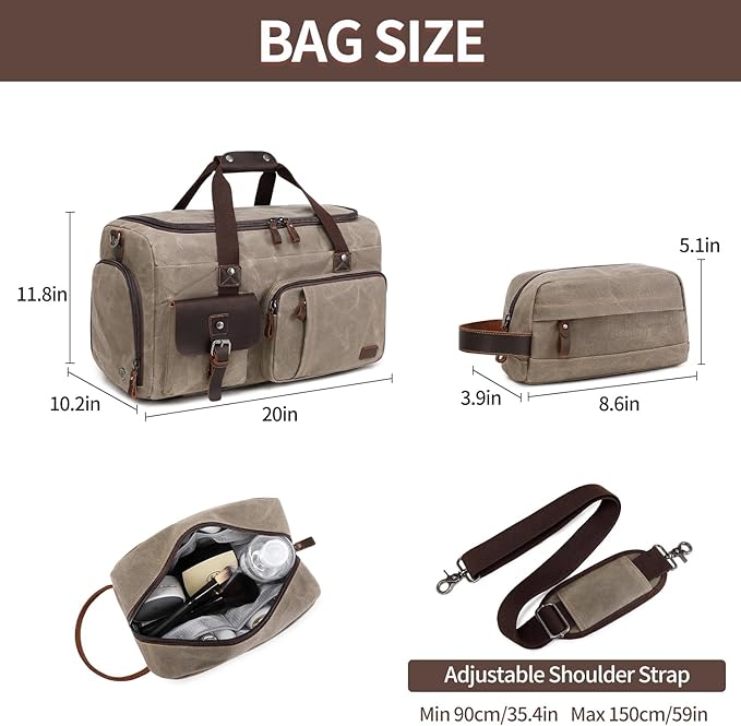 Travel Duffle Bag Weekender Bag with Shoe Compartment Overnight Bag for Men Travel Bag Carry On Lugguage Light Green