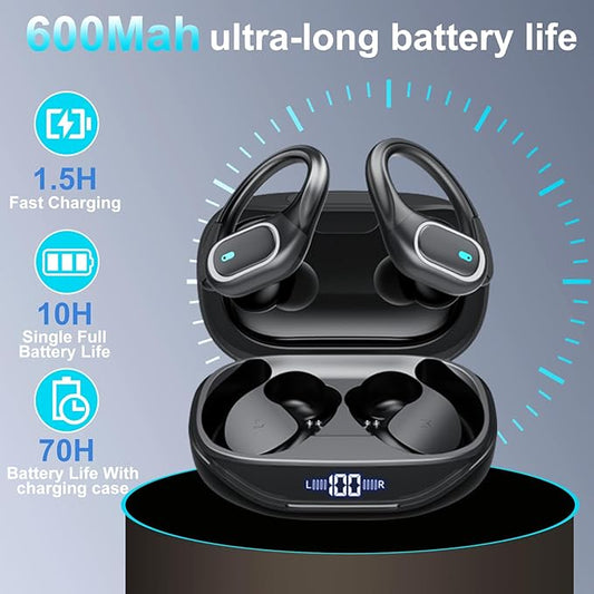 Translation Earbuds, 164 Languages Ai Translation Earbuds Real Time, Bluetooth 5.4 Translator Device,Noise Cancelling,70 Hours Battery, Translation Headphones for Travel&Business&Study, Black