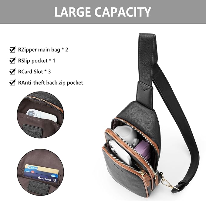 WESTBRONCO Small Sling Bag for Women Nylon Crossbody Sling Backpck Lightweight for Travel Casual Daily