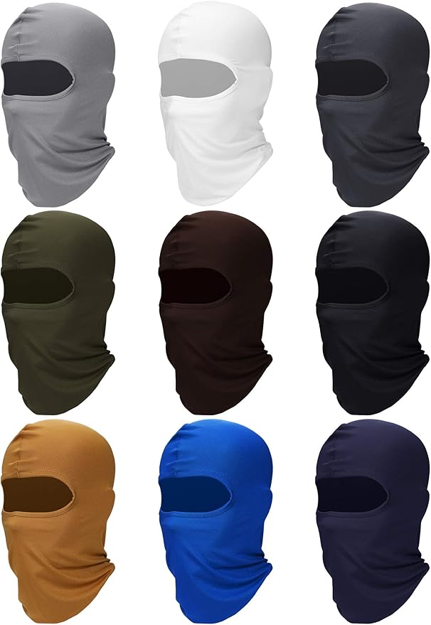 SATINIOR 9 Pcs Ski Mask Men Balaclava Pasa Montañas para Hombre Hood Protection Full Face Cover Cooling Neck Gaiter Bandana