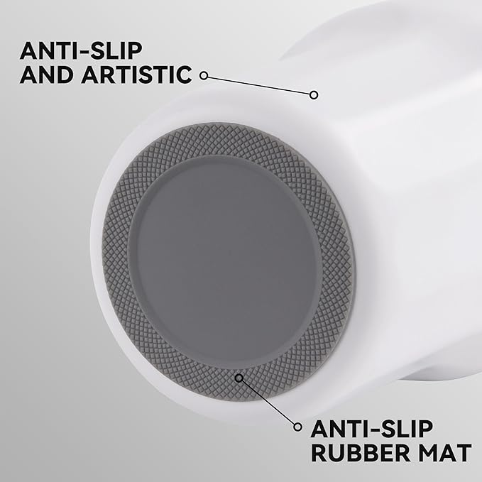 VEGOND 30 oz Insulated Stainless Steel Tumblers with lid and straw Bulk Pack Double Wall Vacuum Coffee Mug with Non-Slip Silicone Base, Sweat Proof Powder Coated Cup for Hot Cold Drinks, White 8Pack