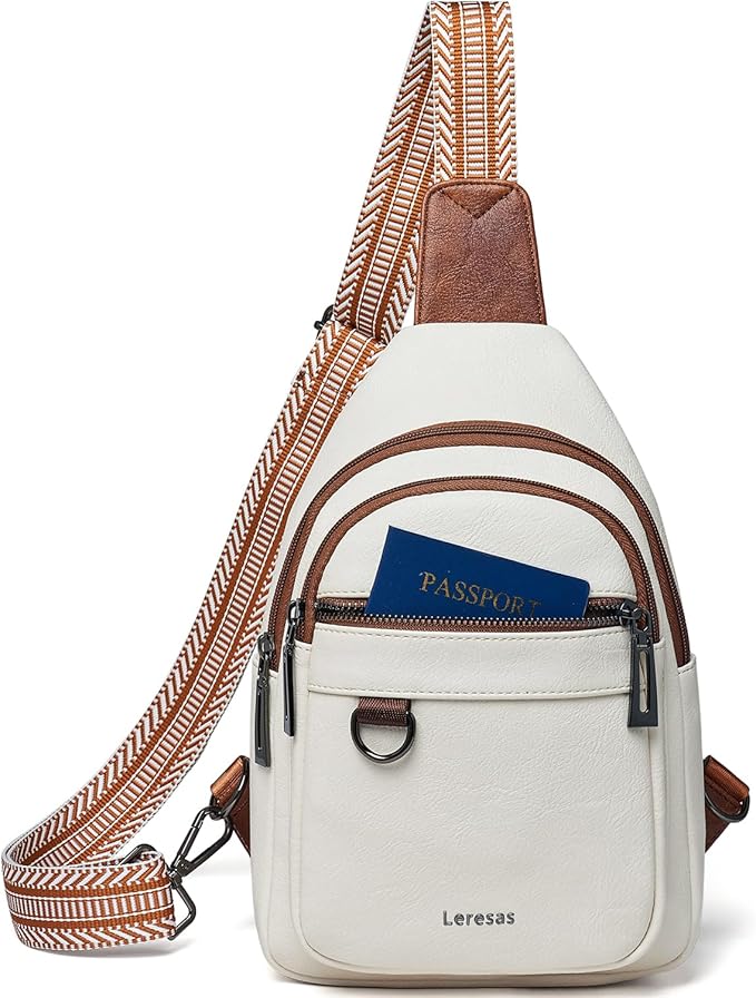 7L Sling Bag for Women Men Vegan Leather Crossbody Bags Fanny Pack Purse Backpack Over Shoulder Bag Travel Anti Theft