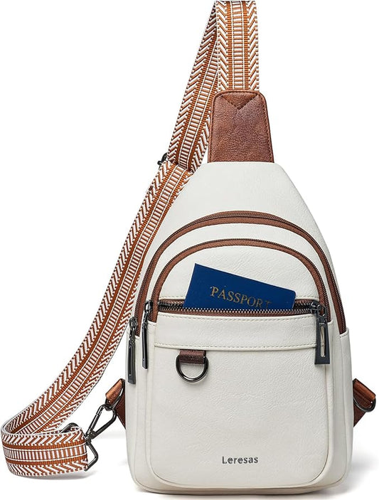 7L Sling Bag for Women Men Vegan Leather Crossbody Bags Fanny Pack Purse Backpack Over Shoulder Bag Travel Anti Theft