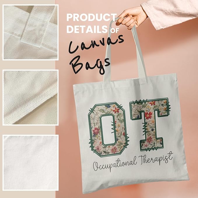 Occupational Therapist Gifts,OT Gifts, Occupational Therapist Canvas Tote Bags for Women, Reusable Grocery Bags