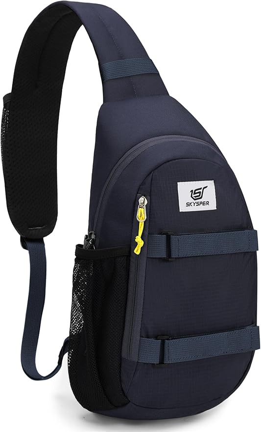 SKYSPER Sling Bag Anti-Theft RFID Crossbody Bag Travel Cross Body Backpack Shoulder Hiking Sling Daypack(Navyblue)