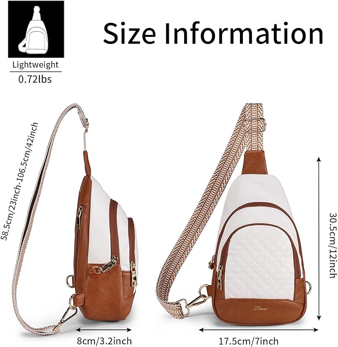 Crossbody Bags for Women Anti Theft Small Sling Handbag with Zipper Lock Vegan Leather RFID Blocking Chest Pure