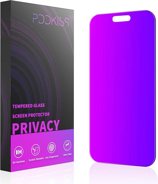 Compatible for iPhone 17 Air Privacy Screen Protector 6.5 Inch, Purple Gradient Anti Spy Anti Blue Light HD Tempered Glass Easy Installation