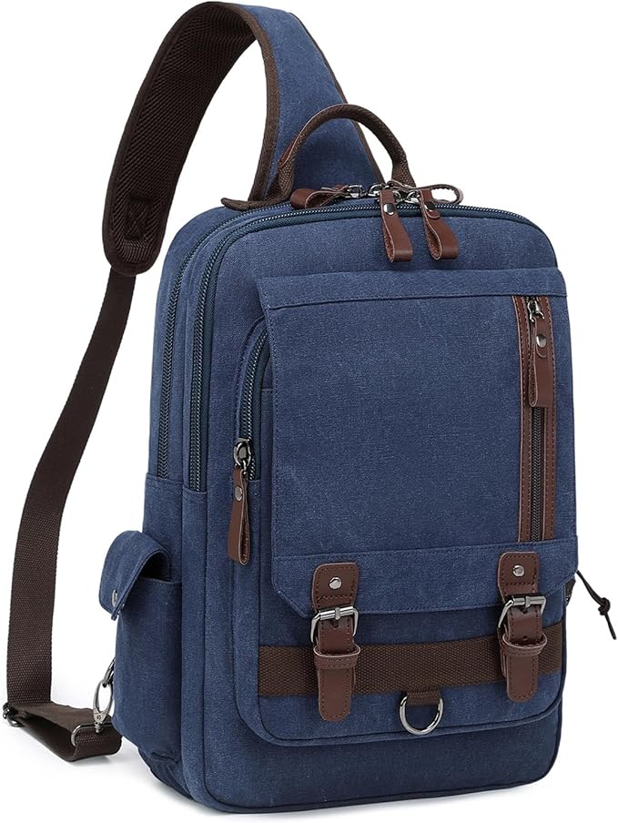 mygreen Canvas Cross Body Messenger Bag Shoulder Sling Backpack Travel Rucksack