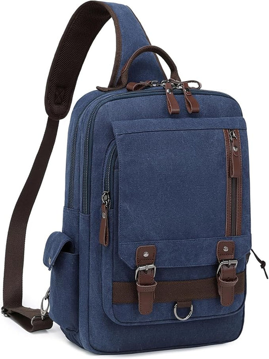 mygreen Canvas Cross Body Messenger Bag Shoulder Sling Backpack Travel Rucksack