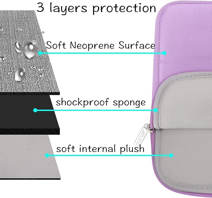 MOSISO Laptop Case 13.3 inch, 13-13.3 inch Laptop Sleeve Bag Compatible with MacBook Air/Pro 13 / Pro 14, HP Dell ASUS Lenovo Notebook, Neoprene Computer Sleeve Bag with Small Case, Purple