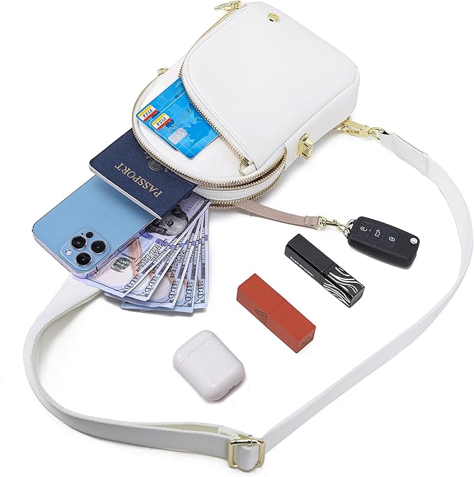 INICAT RFID Blocking Sling Bag Leather Crossbody Bags for Women Fanny Pack Cross Body for Woman Chest Bag for Travel 1.9L