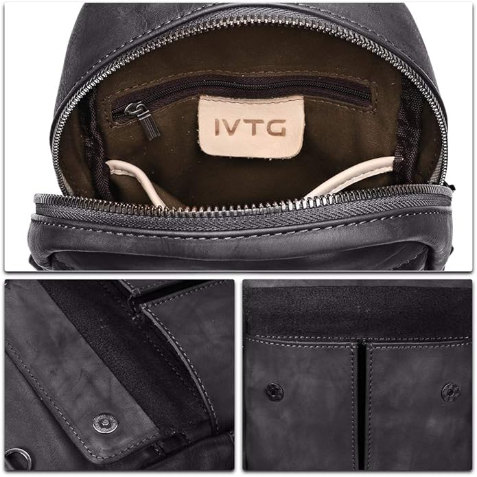 Genuine Leather Sling Bag for Men and Women Vintage Handmade Sling Backpack Shoulder Purse Crossbody Chest Bag