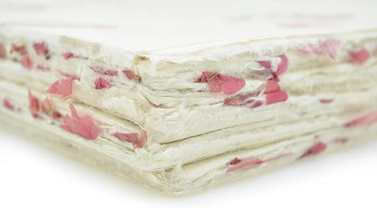 Handmade Lokta Laser and Inkjet Printer Paper with Deckle Edge 8.5x11 Inch Vintage Decorative Specialty Printing Paper (100 Sheets, Bougainvillea)