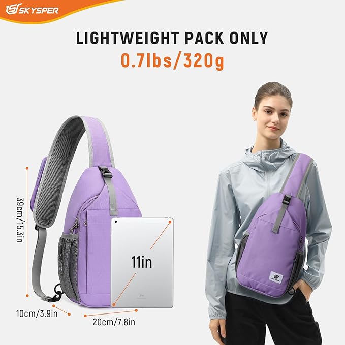 SKYSPER Sling Bag RFID Cross Body Bag Recycled Crossbody Backpack Travel Daypack