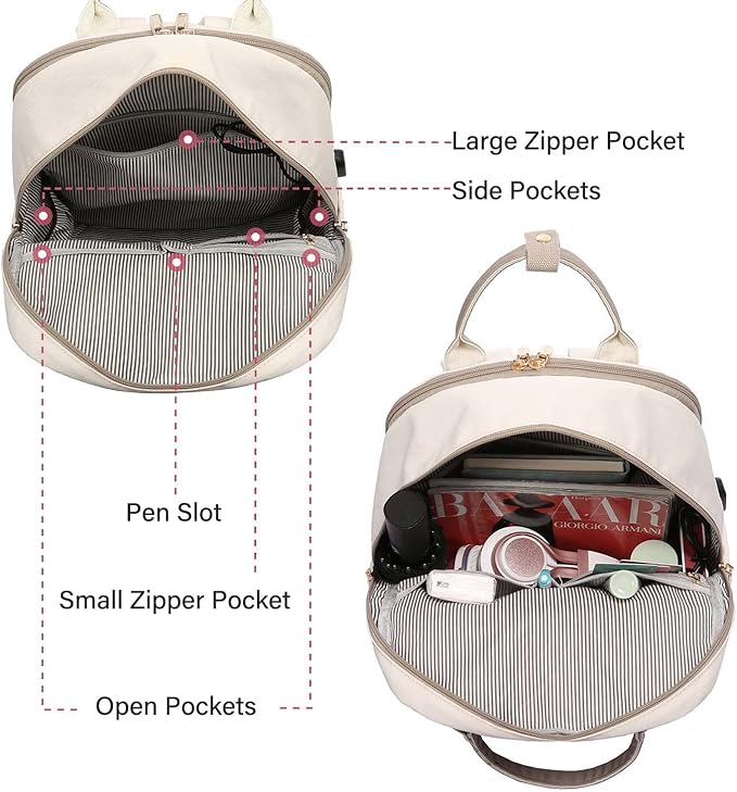 LOVEVOOK Laptop Backpack for Women, 17.3 Inch Laptop Bag with USB Port Fashion Waterproof Backpacks Teacher Nurse Stylish Travel Bags Vintage Daypacks Bookbag for College School Work