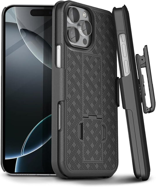 MOTIVE for iPhone 16 Pro Holster Case, Belt Clip Case for iPhone 16 Pro, Shell Holster Combo 16 Pro, Slim Rugged Drop Shockproof Protective Cover with Kickstand (6.3") | Ranger Series