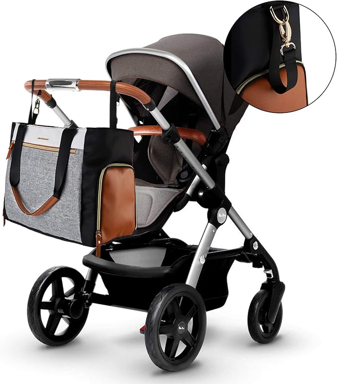 mommore Breast Pump Bag Diaper Tote Bag with 15 Inch Laptop Sleeve Fit Most Breast Pumps Like Medela, Spectra S1,S2, Evenflo