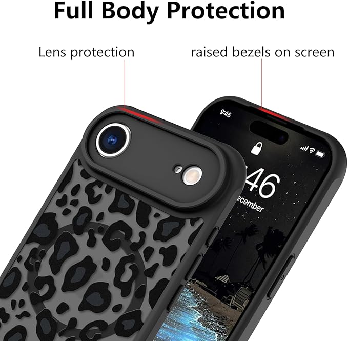 KANGHAR Case Compatible with iPhone Air Leopard Printed Pattern [Compatible with Magsafe] Cute Cheetah Protective Magnetic Case for Girls Women Men 6.5"