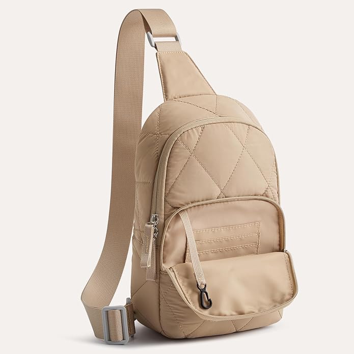 G4Free Sling Bag for Women, Casual Quilted Puffer Crossbody Purse Lightweight Fanny Packs for Daily Travel Work