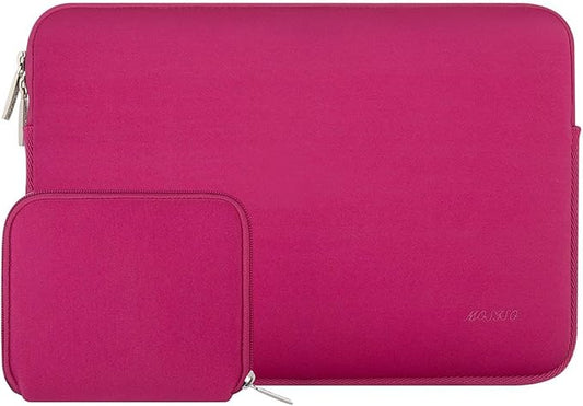 MOSISO Laptop Case 13.3 inch, 13-13.3 inch Laptop Sleeve Bag Compatible with MacBook Air/Pro 13 / Pro 14, HP Dell ASUS Lenovo Notebook, Neoprene Computer Sleeve Bag with Small Case, Rose Red