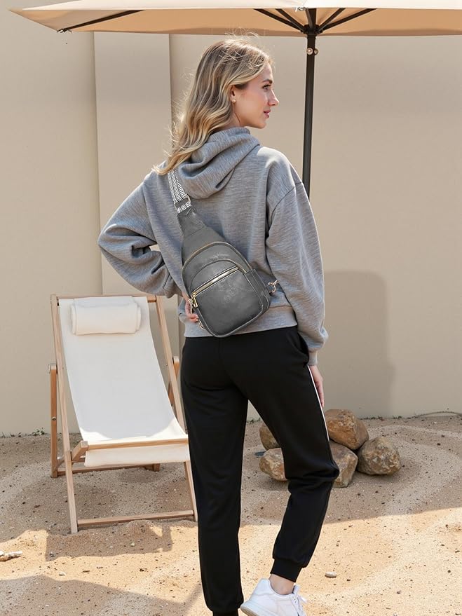 Small Leather Sling Bags for Women Fashion Crossbody Backpack Purse Sling Crossbody Bags