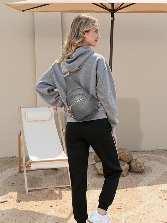 Small Leather Sling Bags for Women Fashion Crossbody Backpack Purse Sling Crossbody Bags