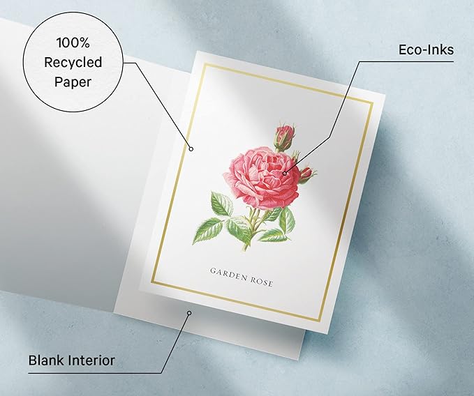 Twigs Paper - 12 Assorted Flowers Thank You Cards With Envelopes - 4 Different Design Floral Bulk Variety Greeting Card Set - Stationery Set for All Occasions - Made in USA (5.5 x 4.25, Set of 12)