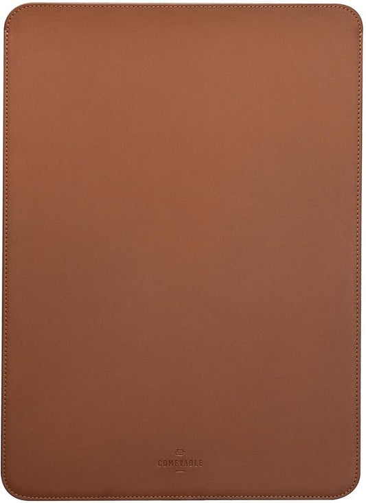 Comfyable Slim Laptop Sleeve 16 Inch Compatible for MacBook Pro 16-Inch M4 M3 M2 Pro/Max 2024, Faux Leather Protective 16-in Mac Cover Case, Brown