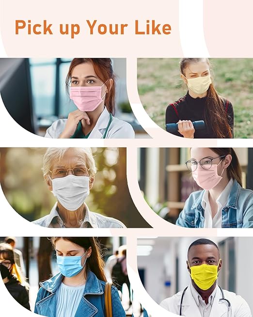 Face Masks Disposable 100 Pack, 4 Ply ASTM Level 3 Medical Grade, Breathable for Adult Outdoor Protection, Individually Wrapped for Home, School & Office, Forest Retreat