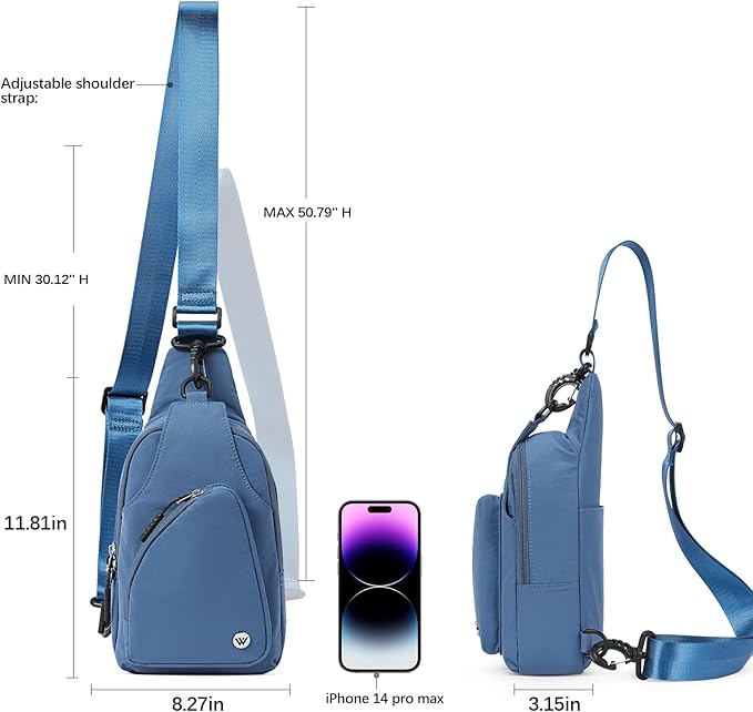 WESTBRONCO Small Sling Bag for Women Nylon Crossbody Sling Backpck Lightweight for Travel Casual Daily