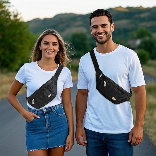 Entchin Fanny Pack for Women Men,Crossbody Belt Bag with 4-Zipper Pockets,Adjustable Waist Bag Pack,One of the Most Popular Travel Essential Gifts for Walking,Traveling,Cycling